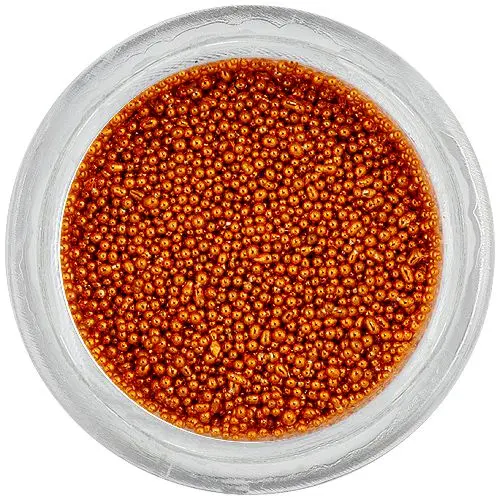 Orange pearls for nails, 0,5mm