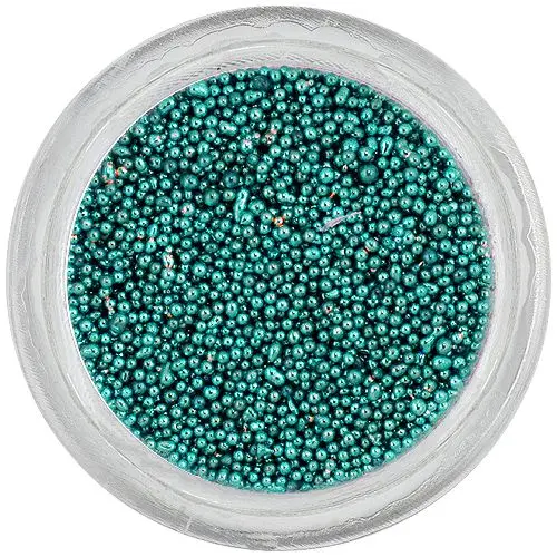 Decorations for nails - 0,5mm pearls, blue green
