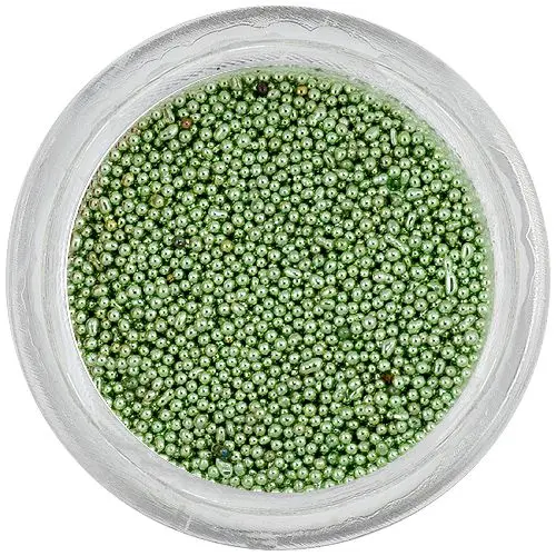Pea green pearls for nails, 0,5mm