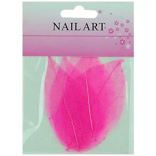 Nail art dried leaves – pink