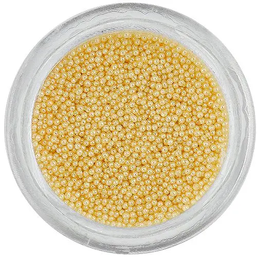 Pastel yellow pearls for nails, 0,5mm