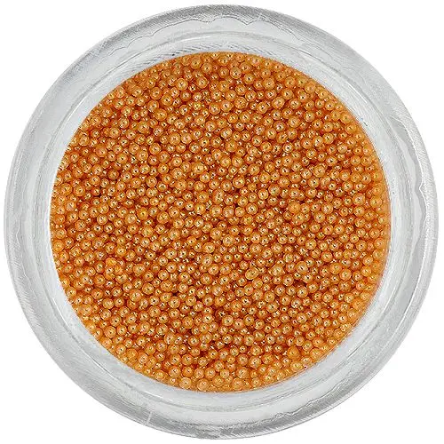 Ochre coloured pearls for nails, 0,5mm