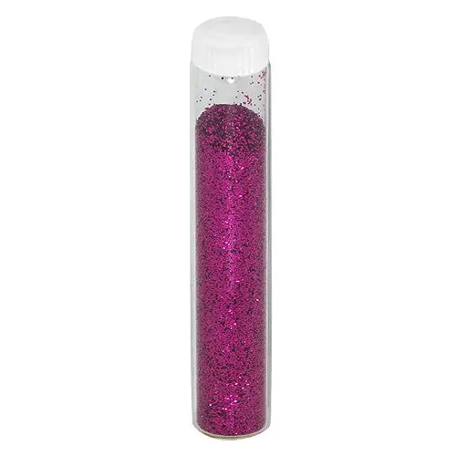 Magenta nail art powder with glitters