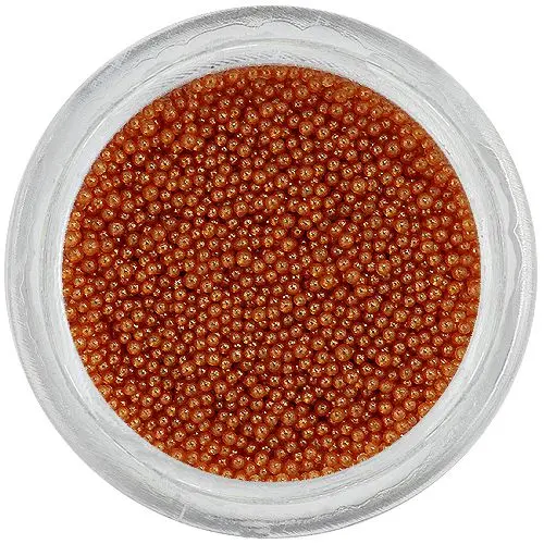 Orange-brown pearls for nails, 0,5mm