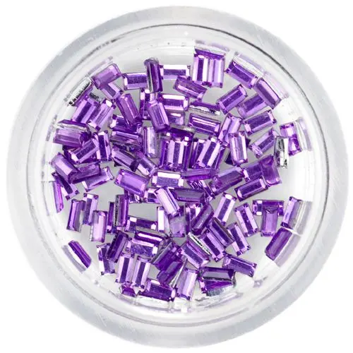 Nail decorations - light purple rhinestones, rectangles