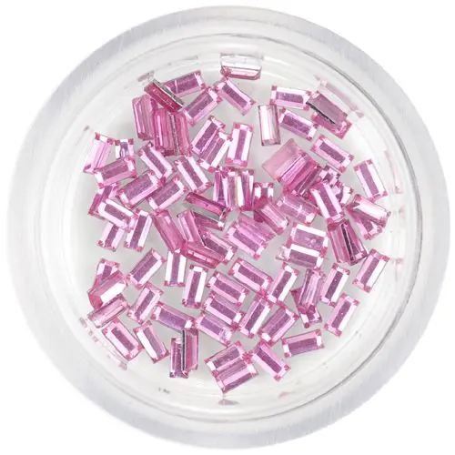 Decorative rhinestones, rectangles - light pink