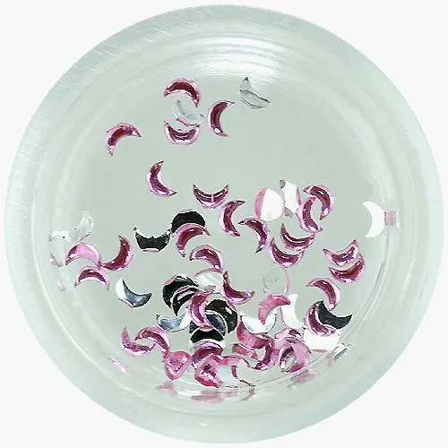 Light pink rhinestones for nails - crescent