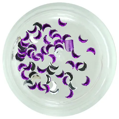 Decorative rhinestones, crescent - purple