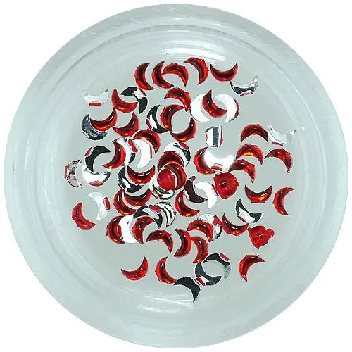 Red rhinestones for nails - crescent