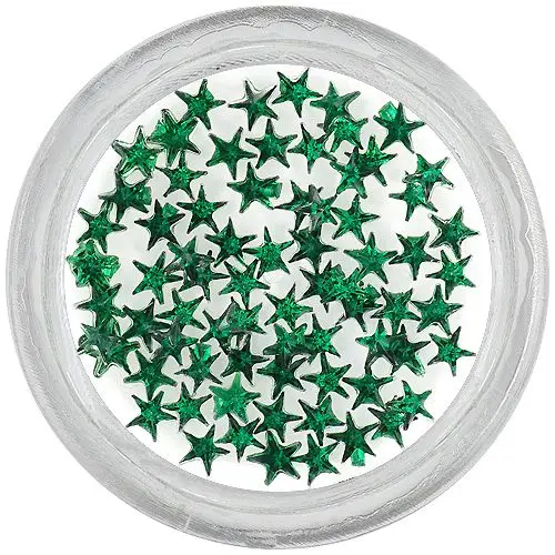 Dark green rhinestones, stars