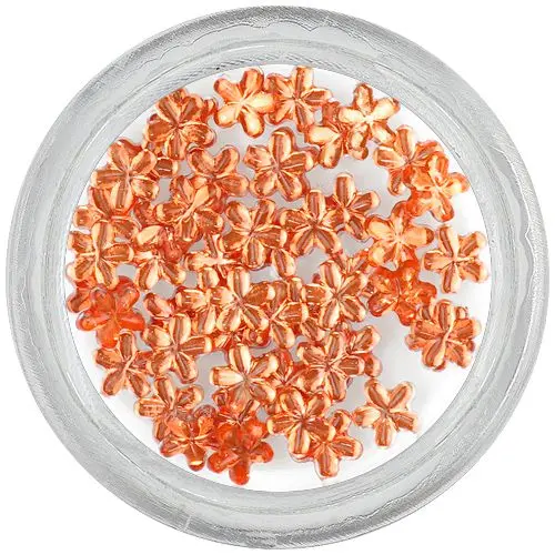 Orange rhinestones, flowers