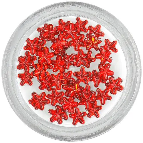 Decorative rhinestones, flowers - red
