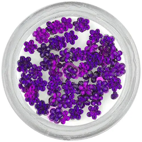 Decorative rhinestones, flowers - dark purple