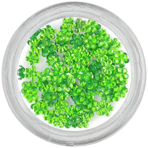 Green rhinestones, flowers