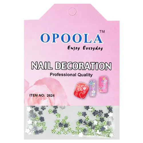 Decorative rhinestones, flowers - light green 50pcs