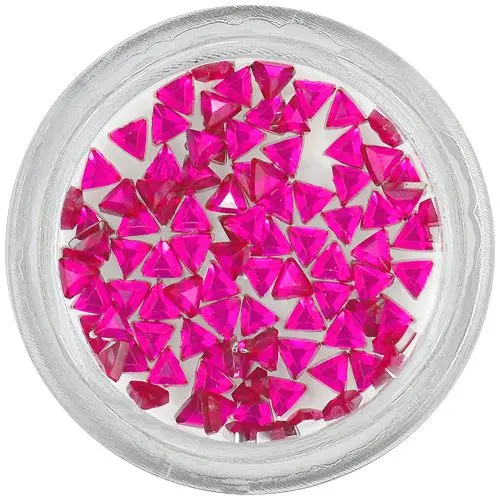 Nails decorations - raspberry pink rhinestones, triangle