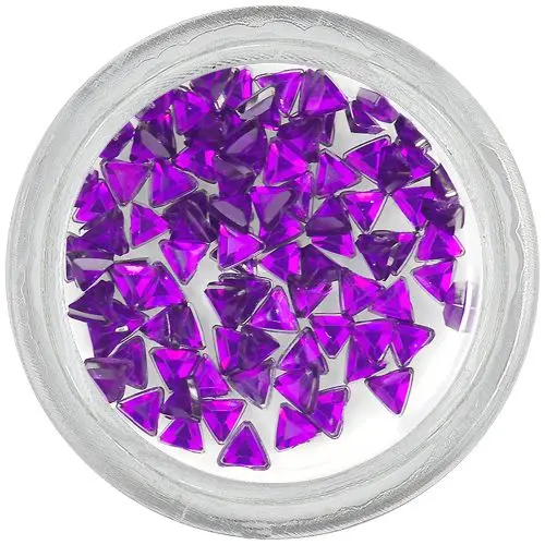 Decorative rhinestones, triangle - dark purple