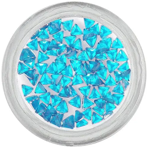 Decorations for nails - turquoise rhinestones, triangle