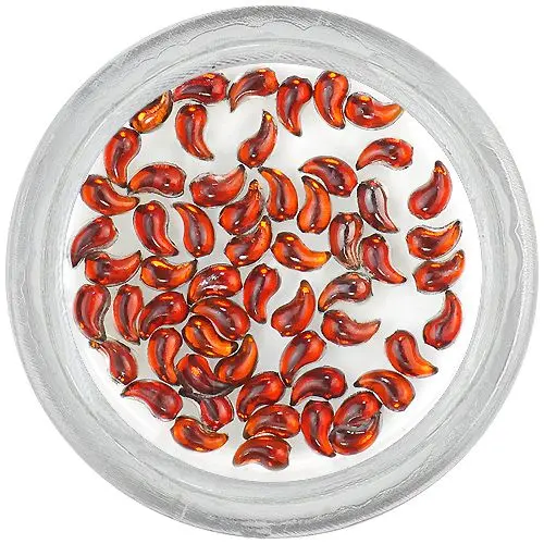 Brown rhinestones for nails - comma shaped