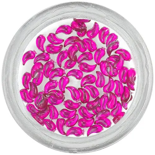 Pink rhinestones, comma shaped