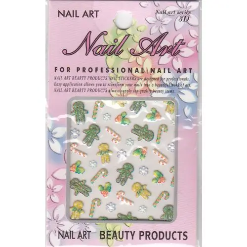 Christmas 3D stickers, gingerbread, candy, mistletoe