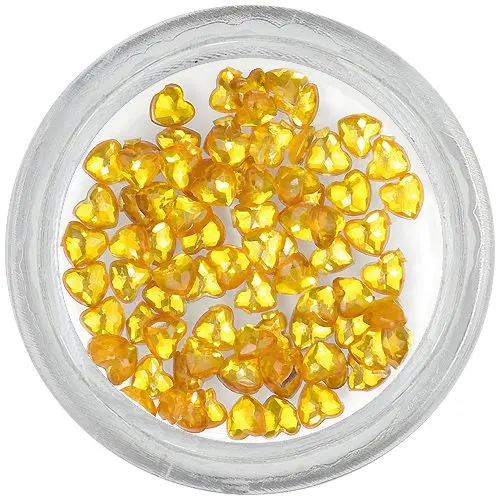 Heart rhinestones - yellow