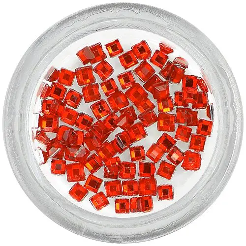 Rhinestones for nails - squares, red