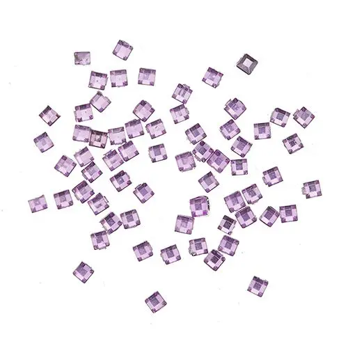 Square rhinestones - light purple, 50pcs