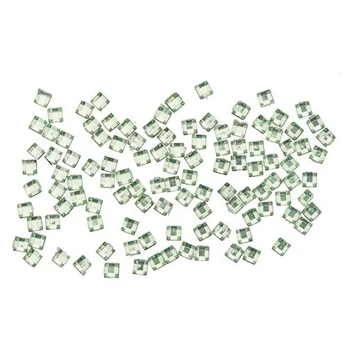 Light green rhinestones for nails decoration - squares, 70pcs