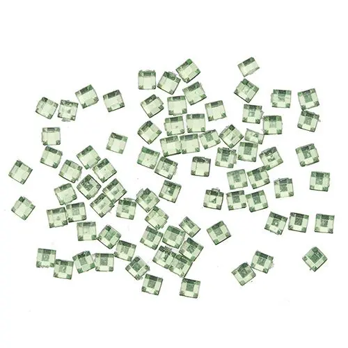 Square rhinestones - light green, 50pcs