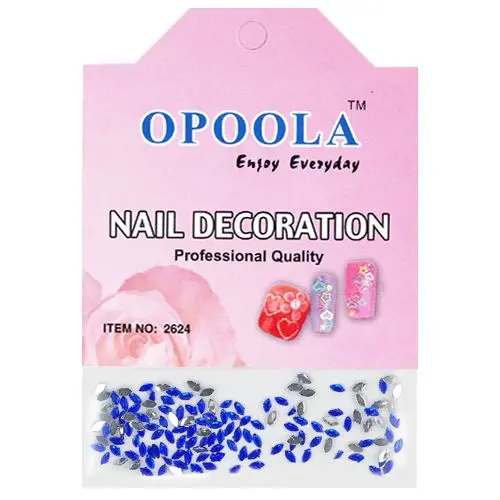 Royal blue rhinestones for nails decoration in package - oval 120pcs