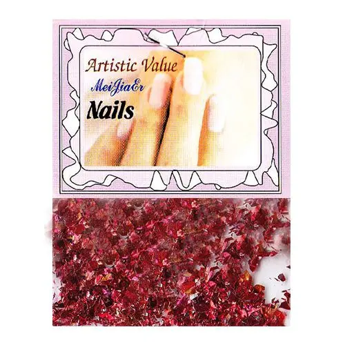 Glitters for nails, red colour