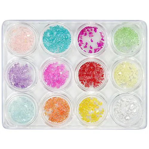 Curved teardrops - nail art kit, 12pcs