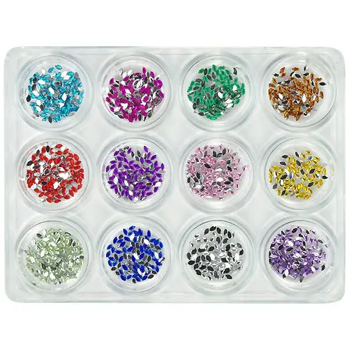 12pcs set of nail decorations, 5g - Oval