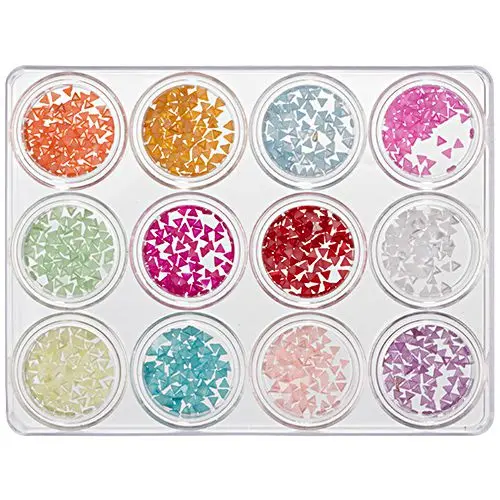 Nail art kit - pearlescent triangles, 12pcs