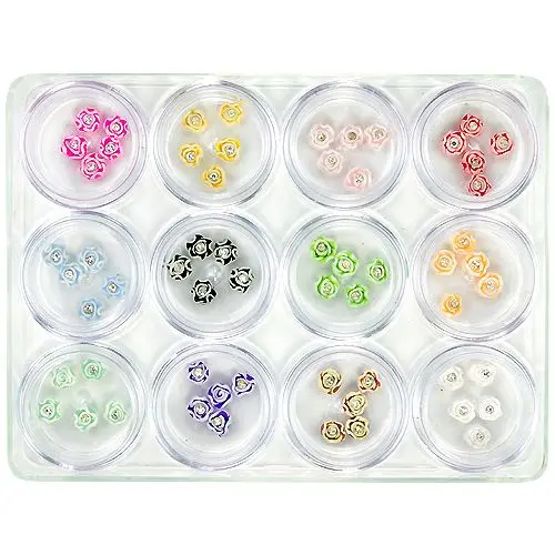 12pcs nail art set - acrylic flowers, 5g