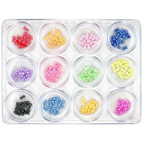12pcs set of nail decorations, 5g - Fimo Nail Art