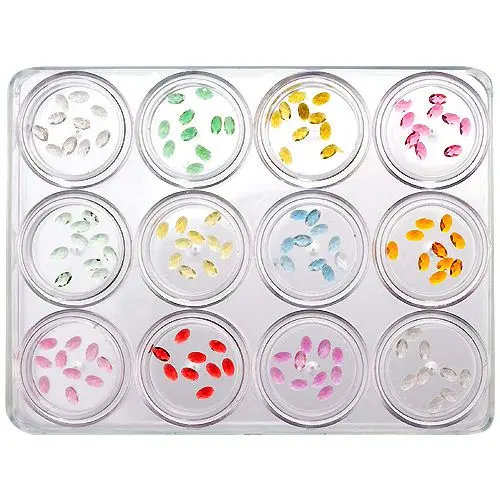 Oval 5X3mm - decorative kit for nails, 12pcs