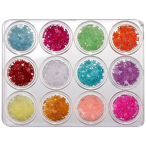 Nail art kit mix, 12pcs - Pearlescent flowers 5g