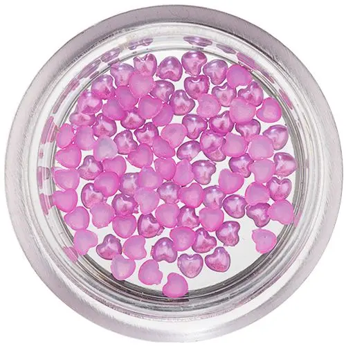 Pink Hearts for Nail Decoration, Pearlescent