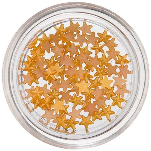 Orange-Yellow Stars for Nail Decoration, Pearlescent