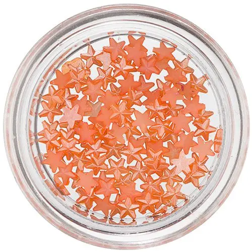 Nail Decoration Stars - Orange, Pearls