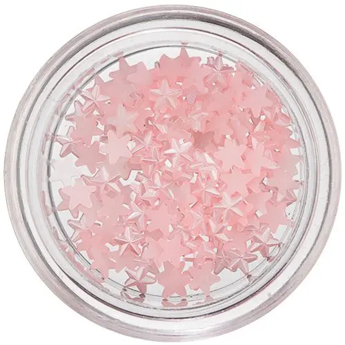 Nail Art Soft Pink Decoration - Stars, Pearl