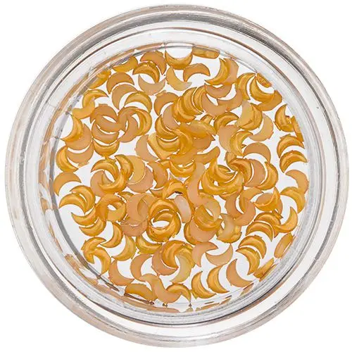 Half-Moon Nail Decorations - Orange-Yellow, Pearl
