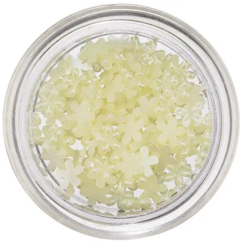 Light Yellow Flowers for Nail Decoration, Pearl Effect