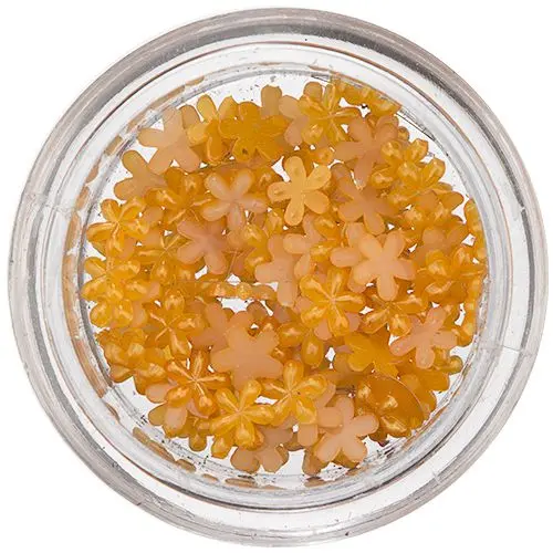 Flowers for Nail Decoration - Orange-Yellow, Pearl