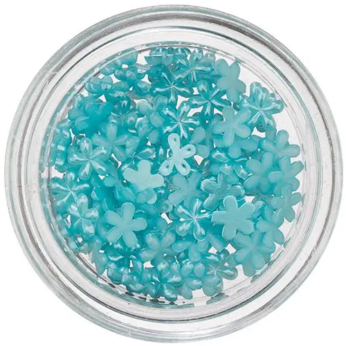 Pearl Decoration in Shape of Flower - Turquoise Blue