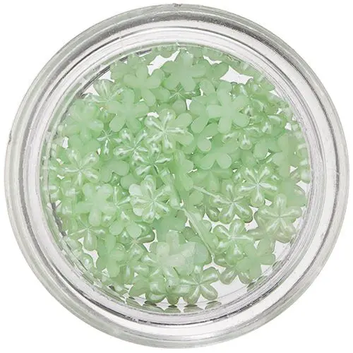 Pearlescent Flowers for Nails - Light Green