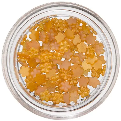 Small Flowers for Nail Decoration - Yellow, Pearlescent