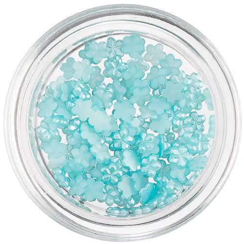 Pearlescent Decoration in Shape of Flower - Turquoise Blue